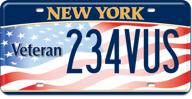 New York General Veteran License Plate