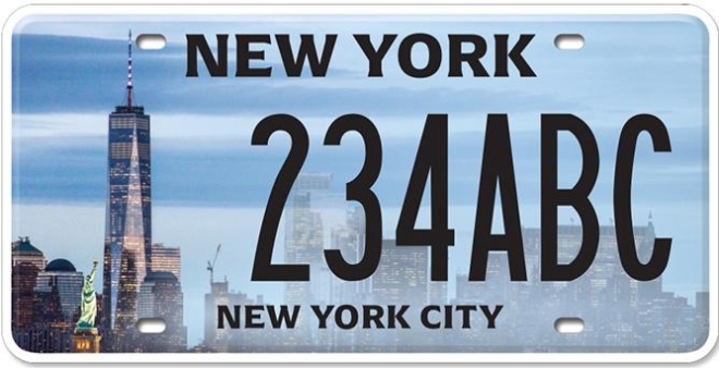 New York City Regional License Plate